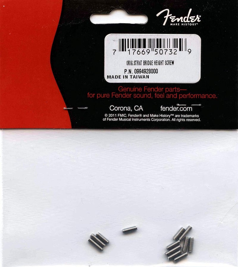 Fender American Vintage Stratocaster/Telecaster Bridge Saddle Height Adjustment Screws - Nickel - Image 2