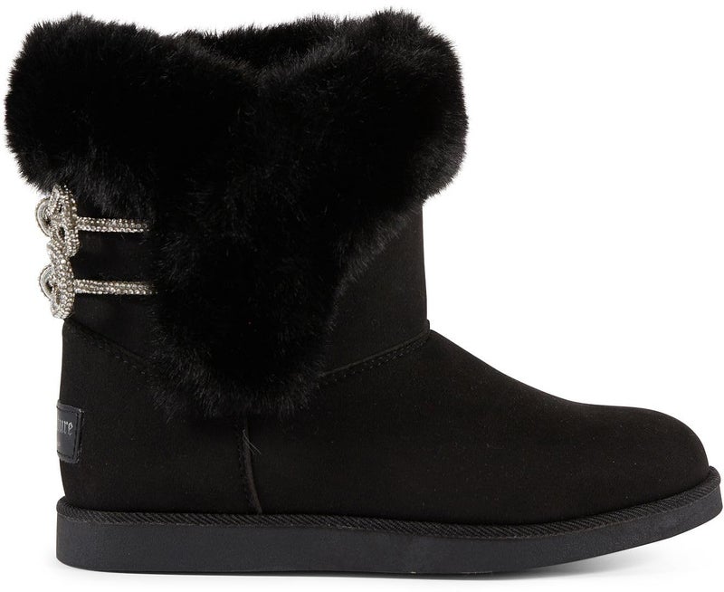 Juicy Couture Womenâ€™s Winter Boots with Faux Fur Trim, Rhinestone Logo, and Cozy Insulated Lining â€“ Fashionable Cold Weather Booties for Casual or Outdoor Wear-Kahlo-Black Stone Size 8 - Image 2