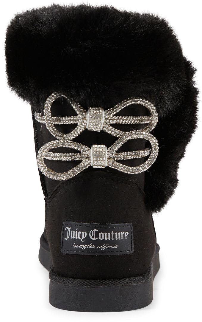 Juicy Couture Womenâ€™s Winter Boots with Faux Fur Trim, Rhinestone Logo, and Cozy Insulated Lining â€“ Fashionable Cold Weather Booties for Casual or Outdoor Wear-Kahlo-Black Stone Size 8 - Image 3