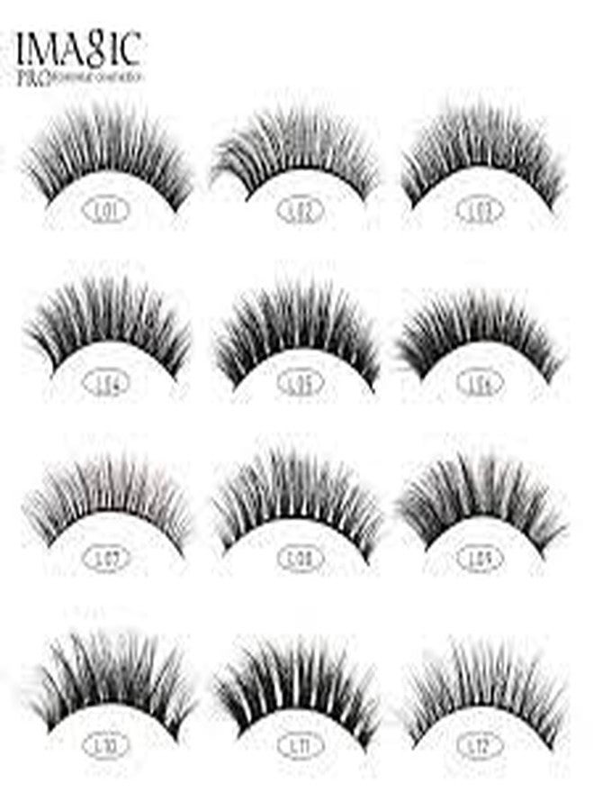COSLUXE Imagic PROfessional Synthetic Fibers False Eyelashes, Natural & soft 100% Handmade 3D Eyelashes Pack 10 Pairs of 1 box - Image 2