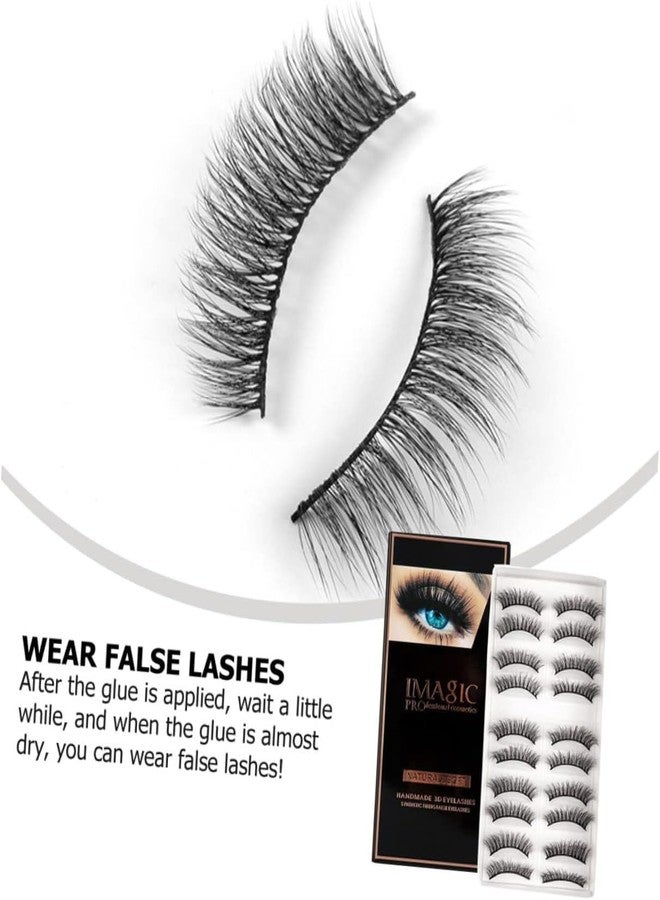 COSLUXE Imagic PROfessional Synthetic Fibers False Eyelashes, Natural & soft 100% Handmade 3D Eyelashes Pack 10 Pairs of 1 box - Image 3