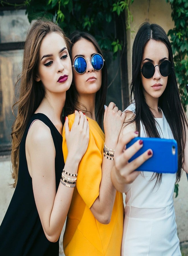 Jadive 4 Pcs Tila Flat Beaded Stretch Bracelets for Women Bohemian Friendship Bead Bracelets Glass Cute Boho Style Square Beaded Decorations for Jewelry Friend Gifts(Black and White) - Image 3