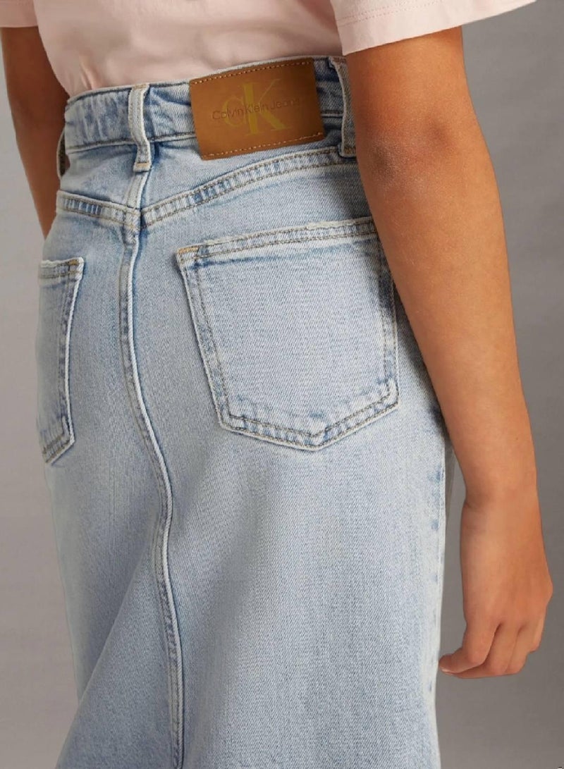 كالفن كلاين جينز تنورة جينز طويلة بقصة مستقيمة - Image 3