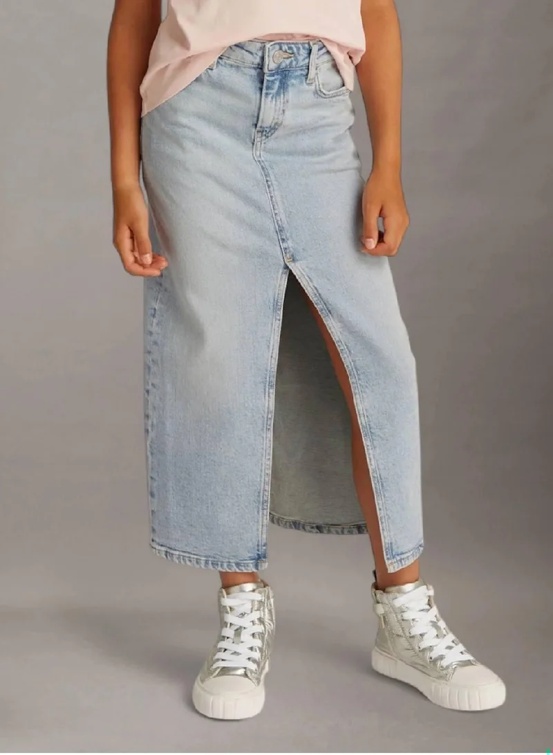 كالفن كلاين جينز تنورة جينز طويلة بقصة مستقيمة