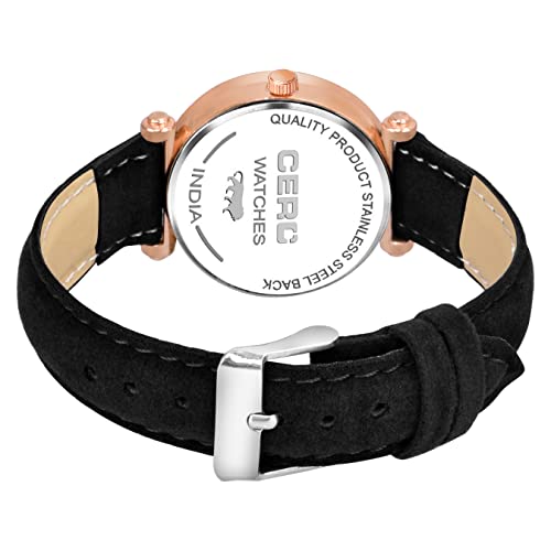 CERO Queen Dial Leathers Strap Analog Women and Girls Watch (Black) - Image 4