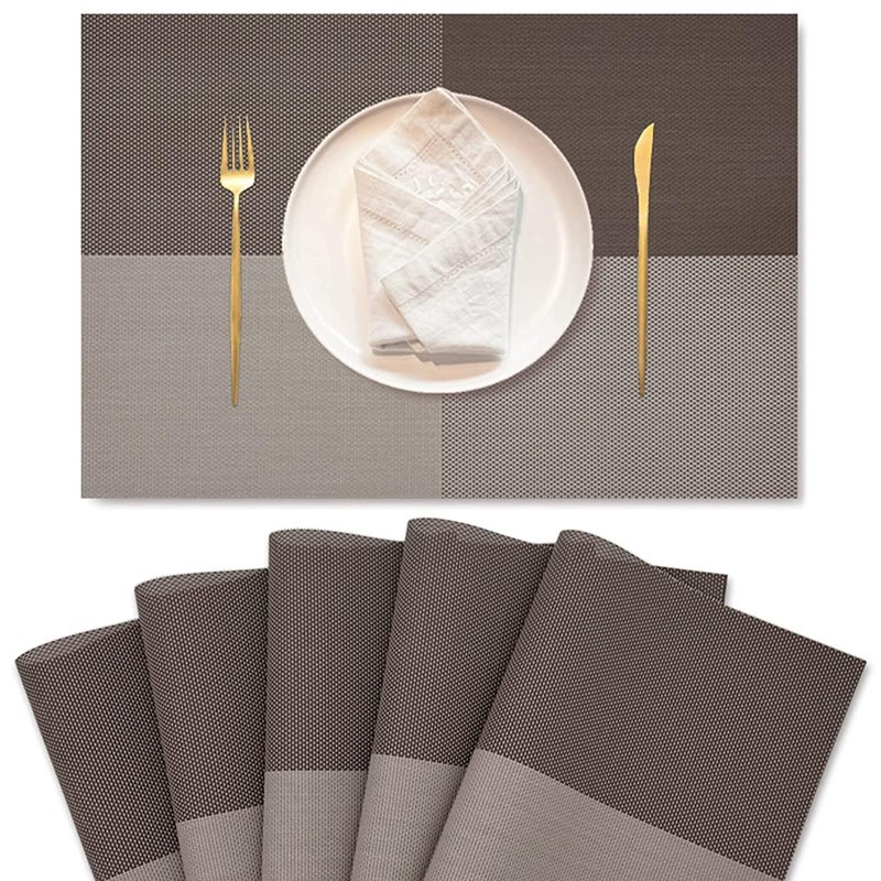 Kuruji PVC HeatStain Resistant Table Placemats AntiSkid Washable Kitchen Table Mats NonSlip DoubleSided Placemats Suitable for Dining TableKitchenRestaurant - Image 1