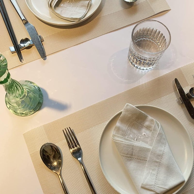 Kuruji PVC HeatStain Resistant Table Placemats AntiSkid Washable Kitchen Table Mats NonSlip DoubleSided Placemats Suitable for Dining TableKitchenRestaurant - Image 2