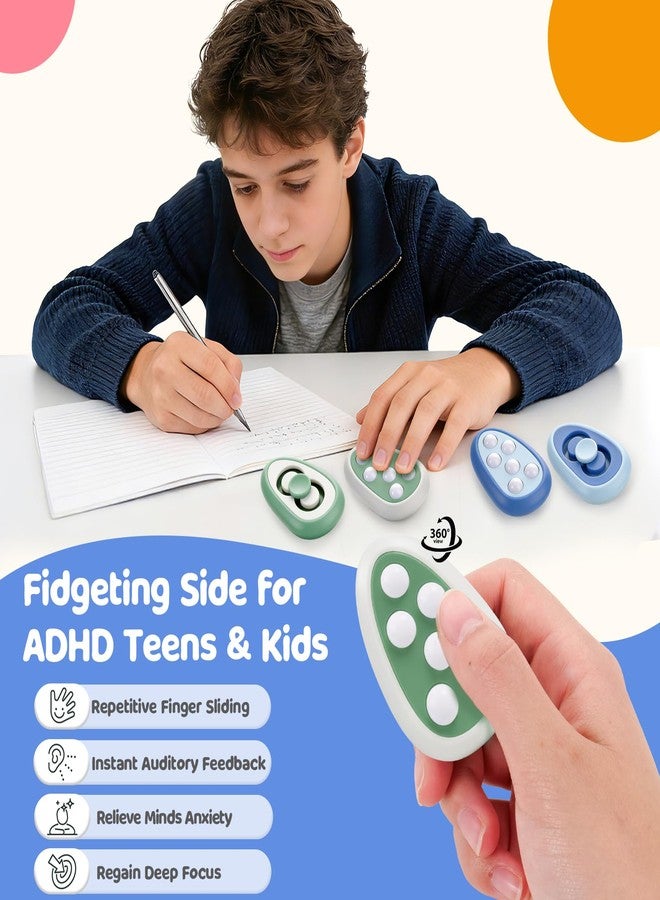 SMALL FISH Fidget Toys Adults Stress Relief: 4 Pack Silent & Audible Fidget Stone - Sensory Calming Desk Toys for Teens Kids with ADHD Autism - Office Tension Relief Focus Tool - Image 4
