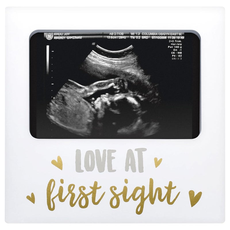 Tiny Ideas Sonogram Keepsake Photo Frame, Love at First Sight, White - Image 1