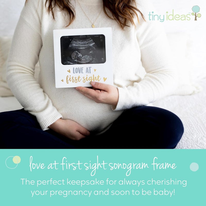 Tiny Ideas Sonogram Keepsake Photo Frame, Love at First Sight, White - Image 2