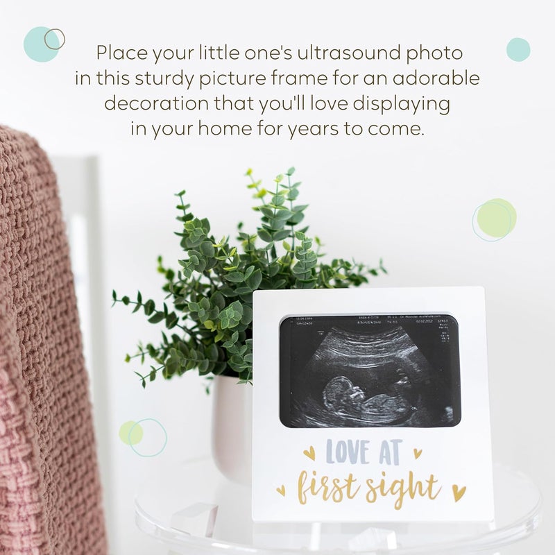 Tiny Ideas Sonogram Keepsake Photo Frame, Love at First Sight, White - Image 3