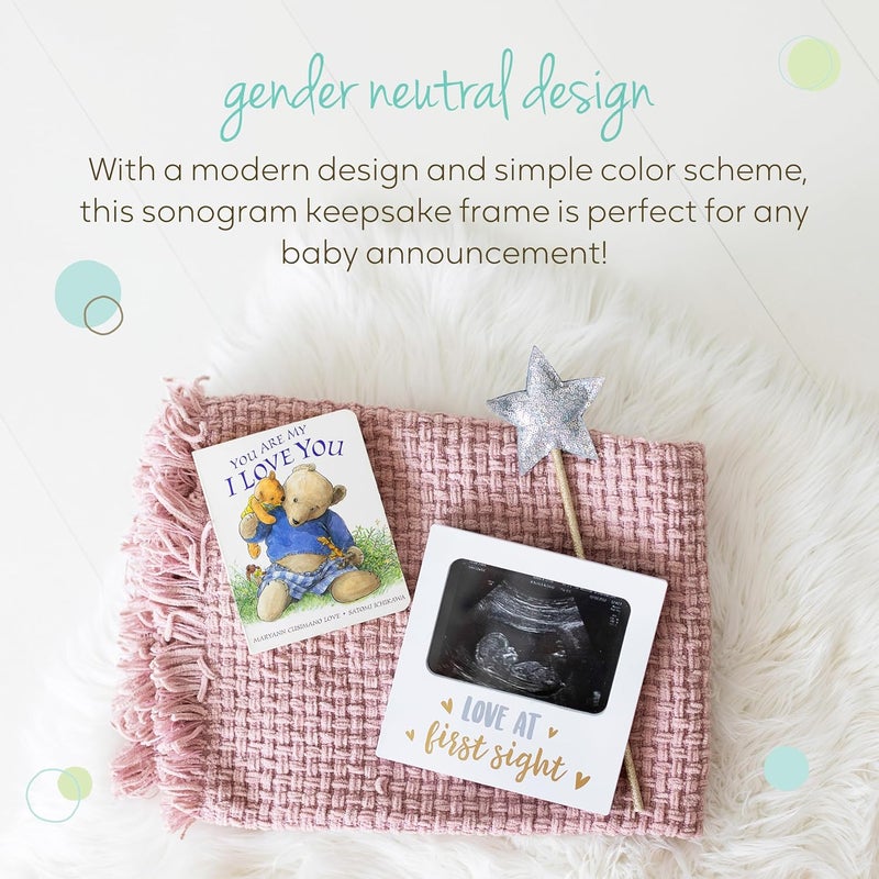 Tiny Ideas Sonogram Keepsake Photo Frame, Love at First Sight, White - Image 5