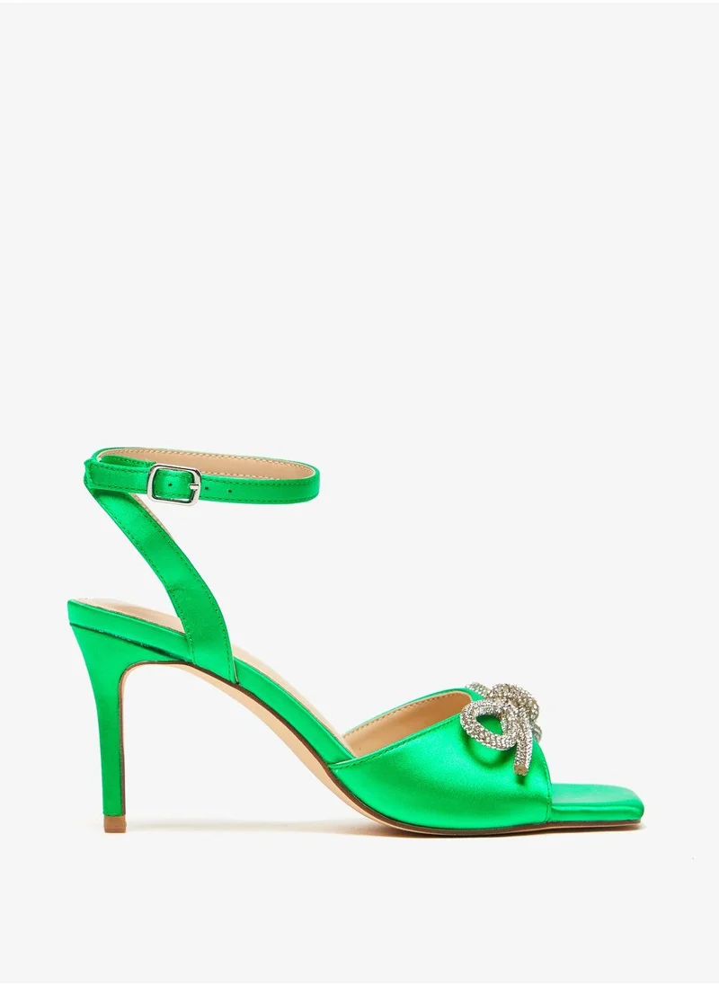 فلورا بيلا Embellished Strap Sandals with Stiletto Heels and Buckle Closure