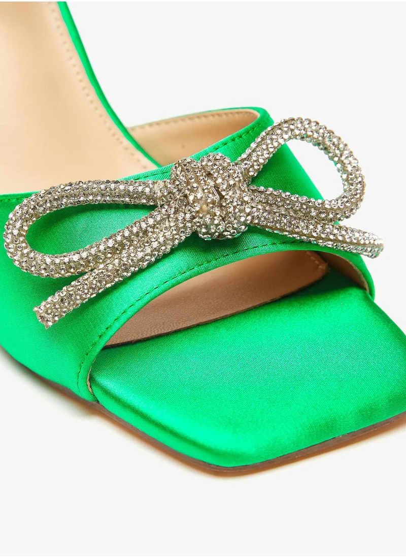 فلورا بيلا Embellished Strap Sandals with Stiletto Heels and Buckle Closure