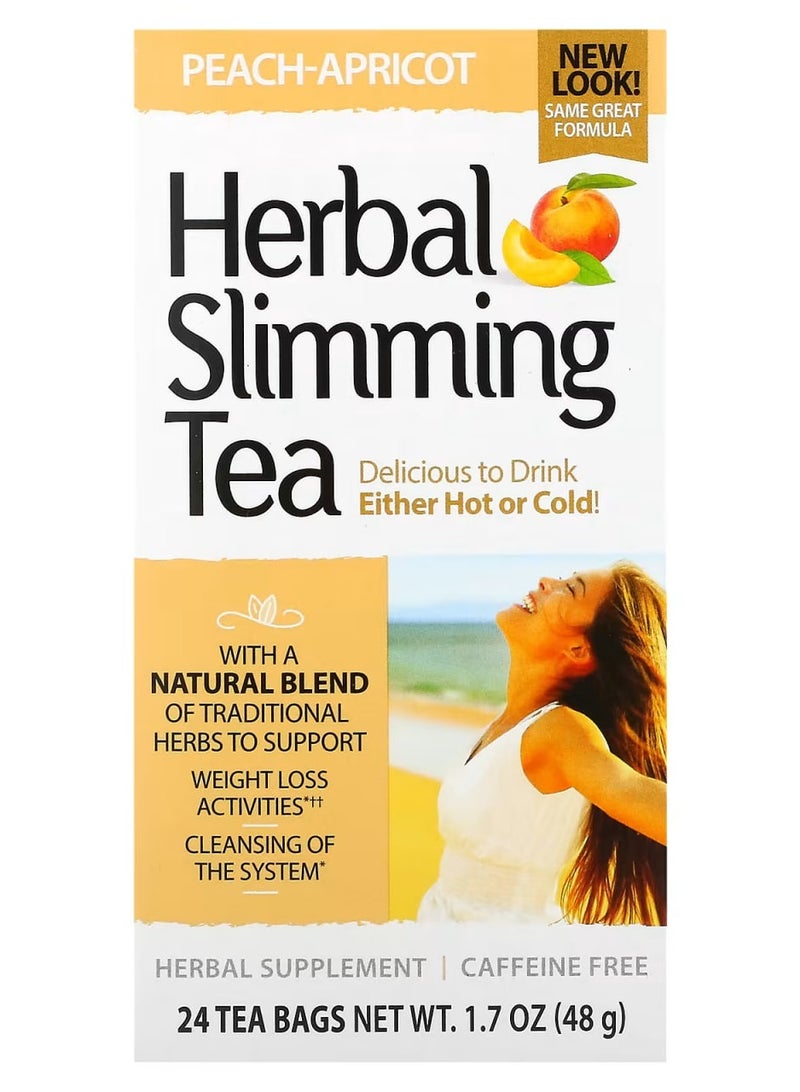 21st Century Herbal Slimming Tea Peach Apricot Caffeine Free 24 Tea Bags - Image 1