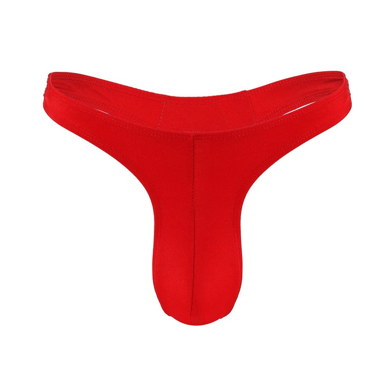 European and American Cross-border Mens Sexy Thongs Seamless Low Waist Sexy Adult Young Gay Mens Narrow Hip T-pants Red