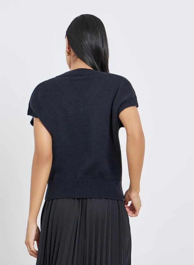 Styli Styli Women Black Boxy Fit Knit Vest