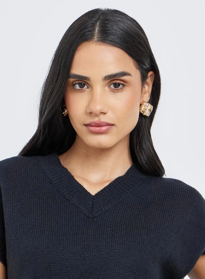 Styli Styli Women Black Boxy Fit Knit Vest