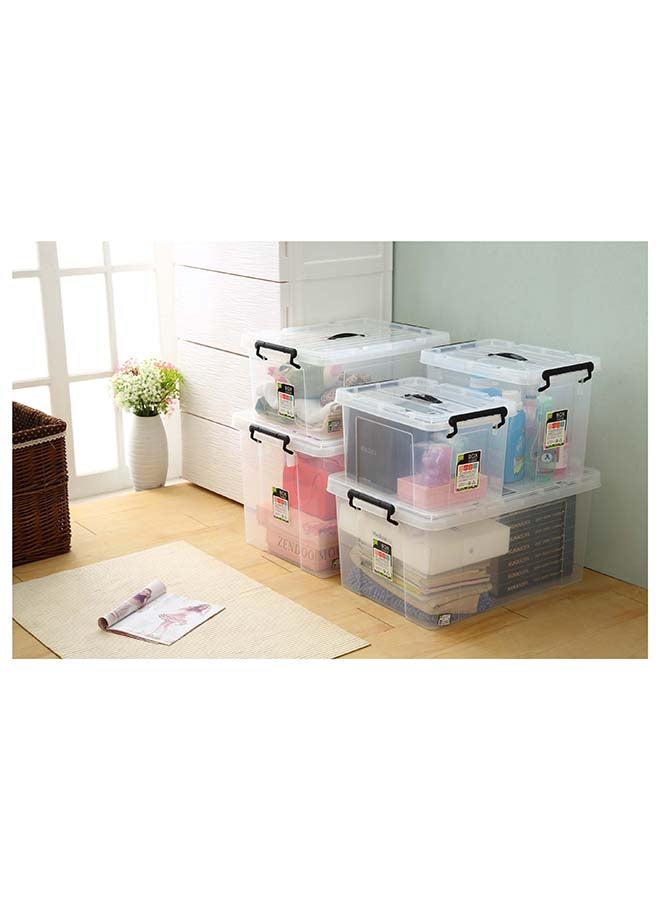 Marcolo Storage Box 28L Set of 4 Transparent Plastic Organizer Boxes with Lids Multipurpose Home Storage Containers - Image 3