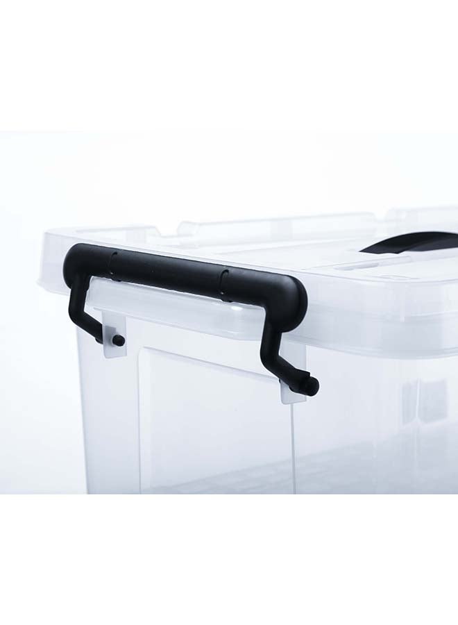 Marcolo Storage Box 28L Set of 4 Transparent Plastic Organizer Boxes with Lids Multipurpose Home Storage Containers - Image 5
