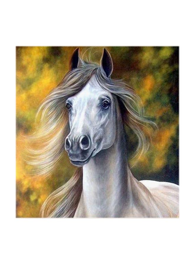 RYN White Horse Abstract MDF Wall Art Multicolour 30x30centimeter - Image 2