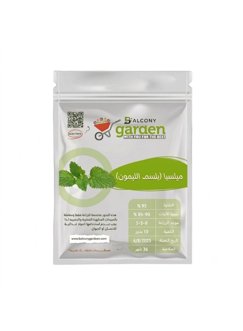 Lemon balm aromatic herb seeds, 10 seeds per pack - a natural soothing and mosquito-repellent plant suitable for balconies and gardens