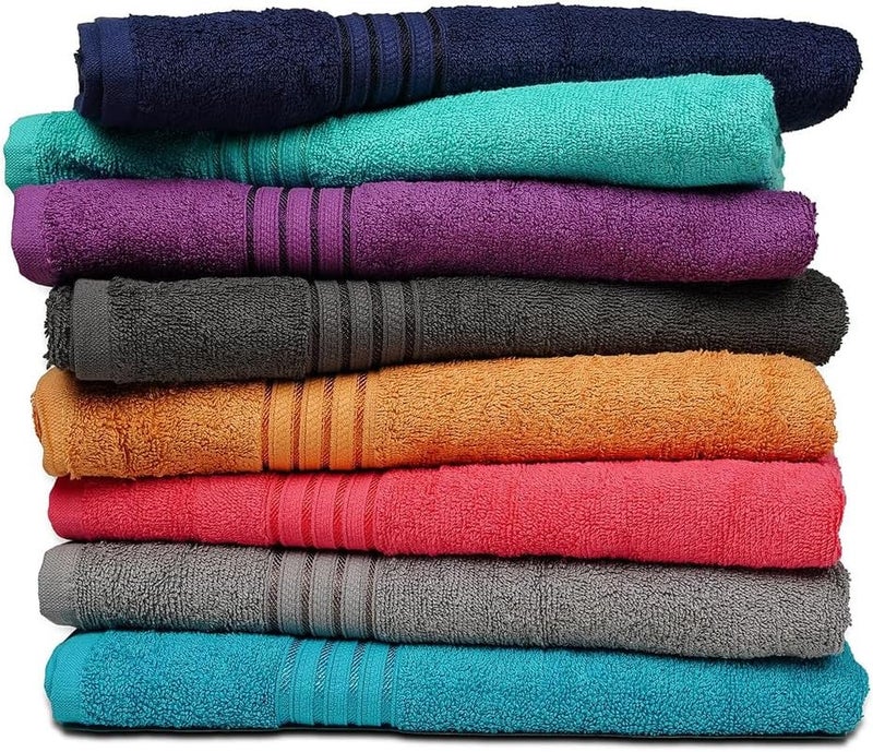 Linenovation 600 GSM Microfiber Towels for Bath Large Size-Super Soft Coral Fleece Bathing Towel with Hook Super Absorbent-Thick Bath Towel for Men and Women-70 x 140 cm-Pack of 2 - Image 1