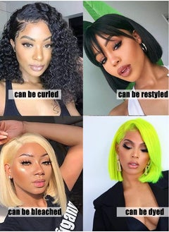 Estelle Brazilian Virgin Human Hair Lace Front Bob Wig Natural Versatile and Long Lasting Available in Various Lace Sizes and Densities Perfect for Any Occasion Adjustable Medium Cap Size for Comfortable Fit  - Image 5