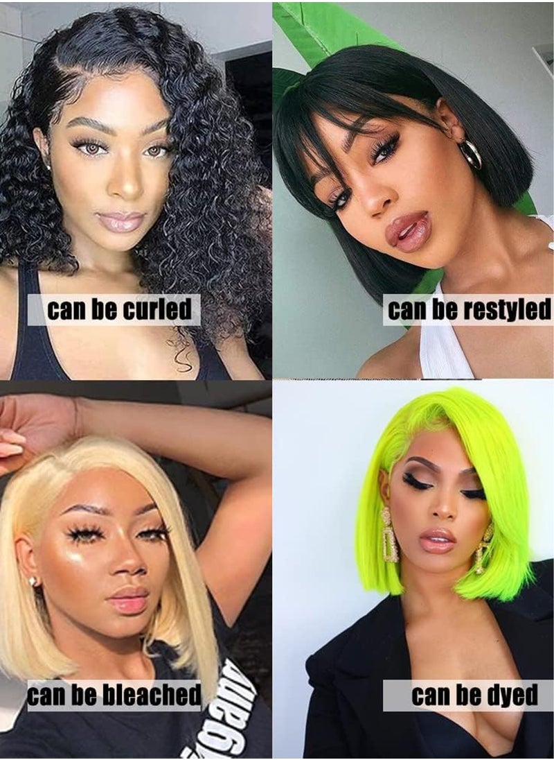 Estelle Brazilian Virgin Human Hair Lace Front Bob Wig Natural Versatile and Long Lasting Available in Various Lace Sizes and Densities Perfect for Any Occasion Adjustable Medium Cap Size for Comfortable Fit  - Image 5