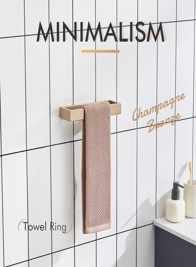 KOKOSIRI Towel Ring for Bathroom Hand Towel Holder 9 Inch Towel Hanger Rack Champagne Bronze Stainless Steel Wall Mount, 1 Pack B4008CPG-L9 - Image 3