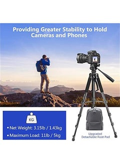 Arabest 74’’ Camera Tripod with Travel Bag and Wireless Remote, Phone Holder, Compatible for DSLR Cameras, Cell Phones, Projector, Webcam, Spotting Scopes - Black  - Image 4