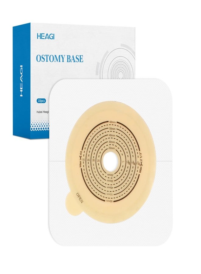 Heagimed 10 PCS Skin Barrier with Non-Woven Border for Two-Piece Colostomy Bags, Cut-to-Fit, 60mm Max – Flat Skin Barrier for Comfortable, Gentle Wear - Image 1