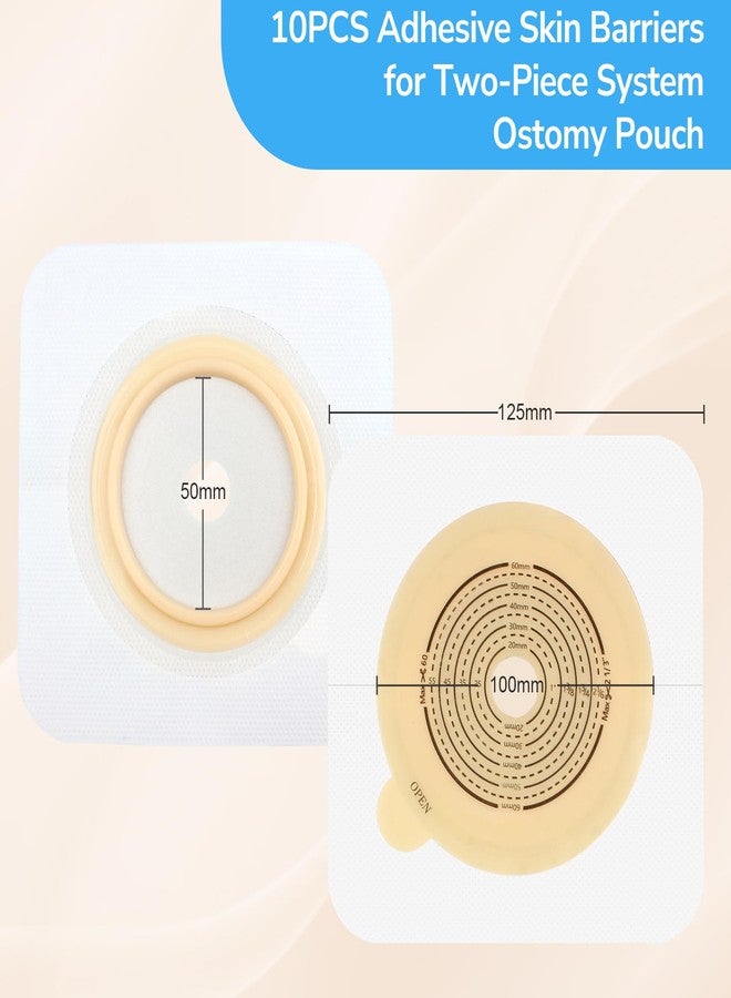Heagimed 10 PCS Skin Barrier with Non-Woven Border for Two-Piece Colostomy Bags, Cut-to-Fit, 60mm Max – Flat Skin Barrier for Comfortable, Gentle Wear - Image 4