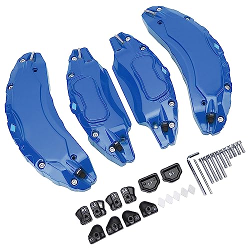 Kadimendium Caliper Covers , High Hardness 4 Pieces AntiImpact BetterStylish Disc Brake Caliper Covers for Model 3 for 18 Inch 19 Inch Wheel Hub (Blue) - Image 1