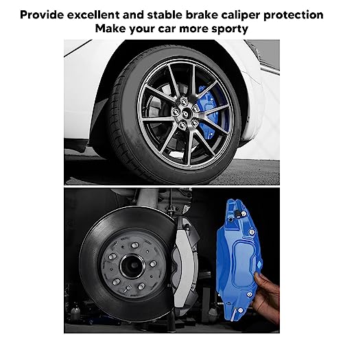 Kadimendium Caliper Covers , High Hardness 4 Pieces AntiImpact BetterStylish Disc Brake Caliper Covers for Model 3 for 18 Inch 19 Inch Wheel Hub (Blue) - Image 4