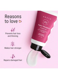 ARATA Arata 6-in-1 Super Shampoo | Prevents Hair loss | Restores pH Balance | Boosts Hair Thickness | Reduces Breakage | Fights Microbial Infections | Adds Shine | Shampoo For Women & Men | 150 ml  - Image 4