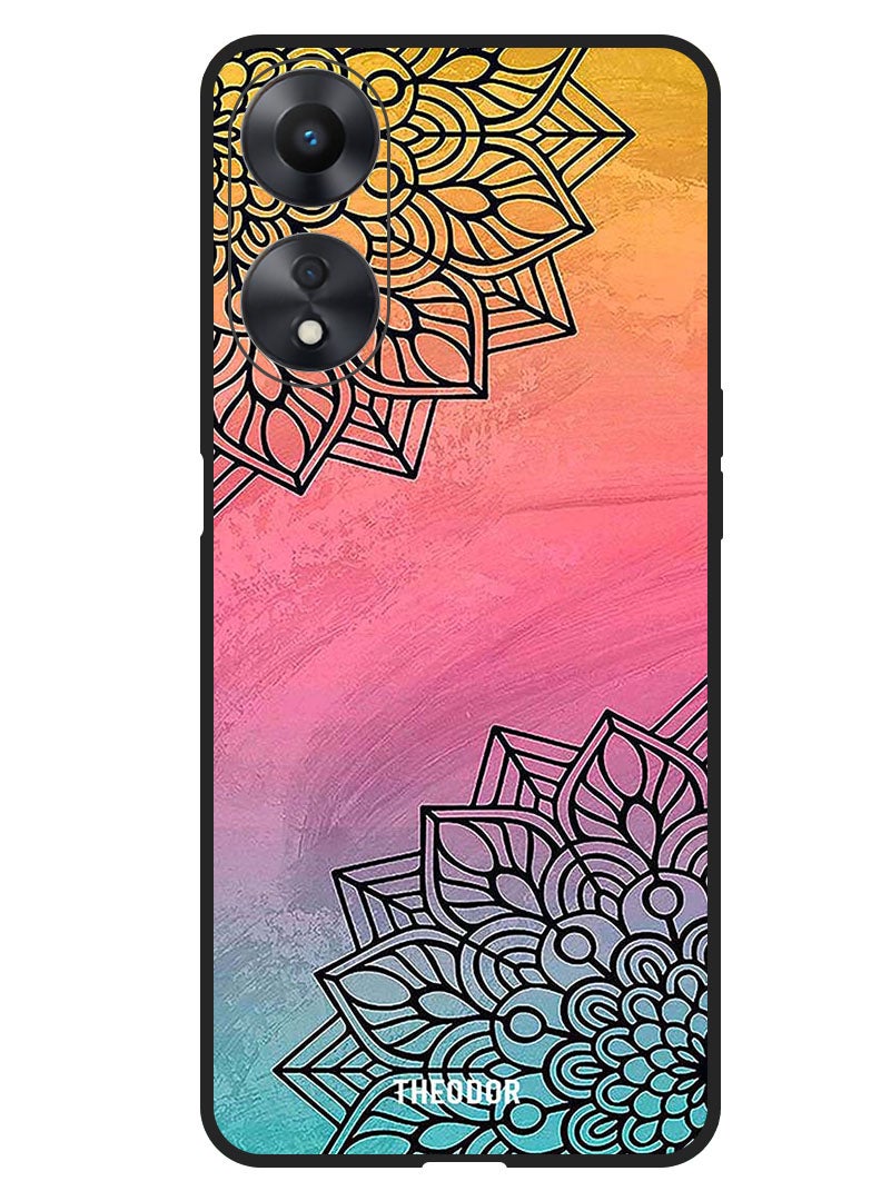 Theodor Protective Case Anti Scratch Shock Proof Bumper Cover For Oppo A1 5G Top & Bottom Flower - Image 1