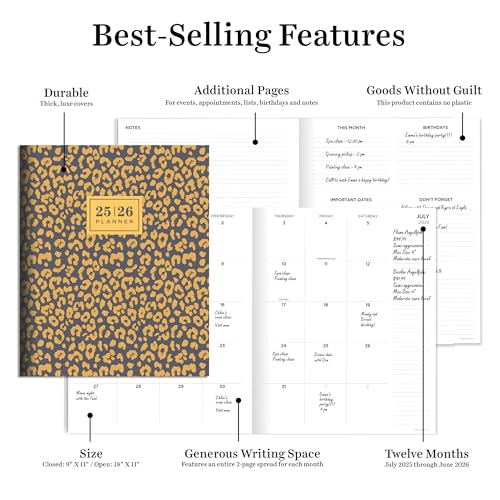 TF Publishing July 2025 - June 2026 Night Sky Small Weekly Monthly Planner - 12 Month Academic Planner 2025-2026 with Durable Cover, Thick Uncoated Paper, and Wire Binding - 3.5 in x 6.5 in - Image 4