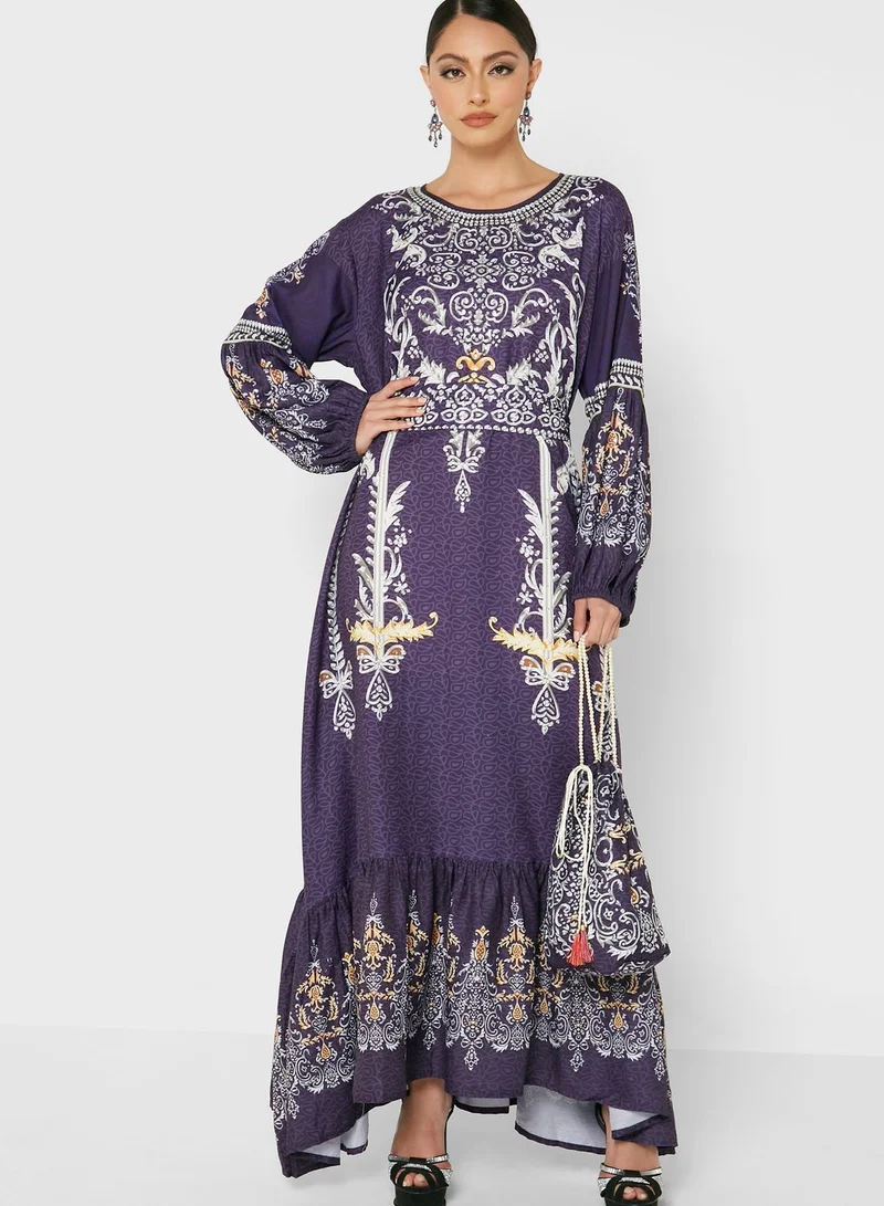 ARABIAN CLOSET Printed Jalabiya