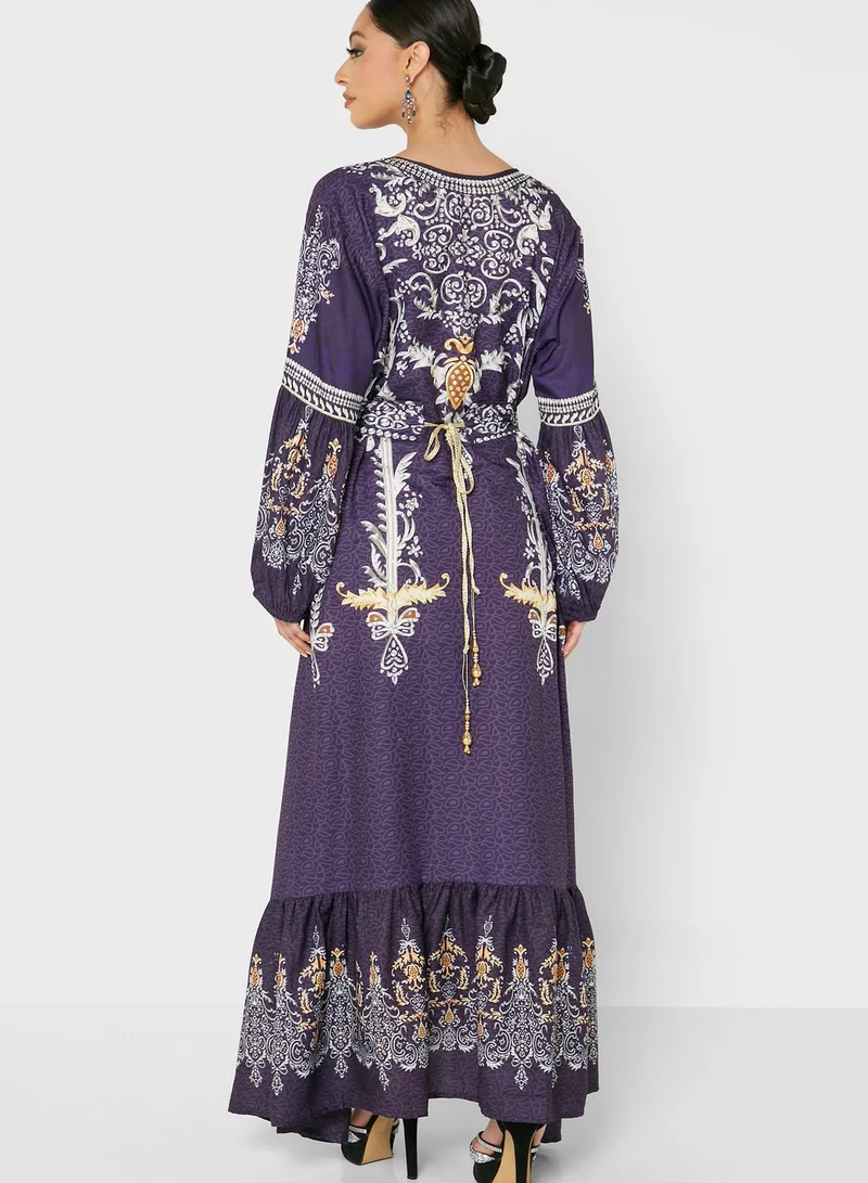 ARABIAN CLOSET Printed Jalabiya