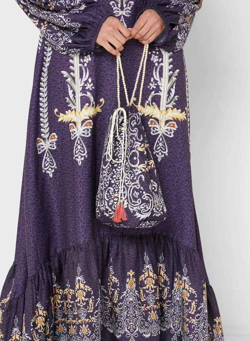 ARABIAN CLOSET Printed Jalabiya