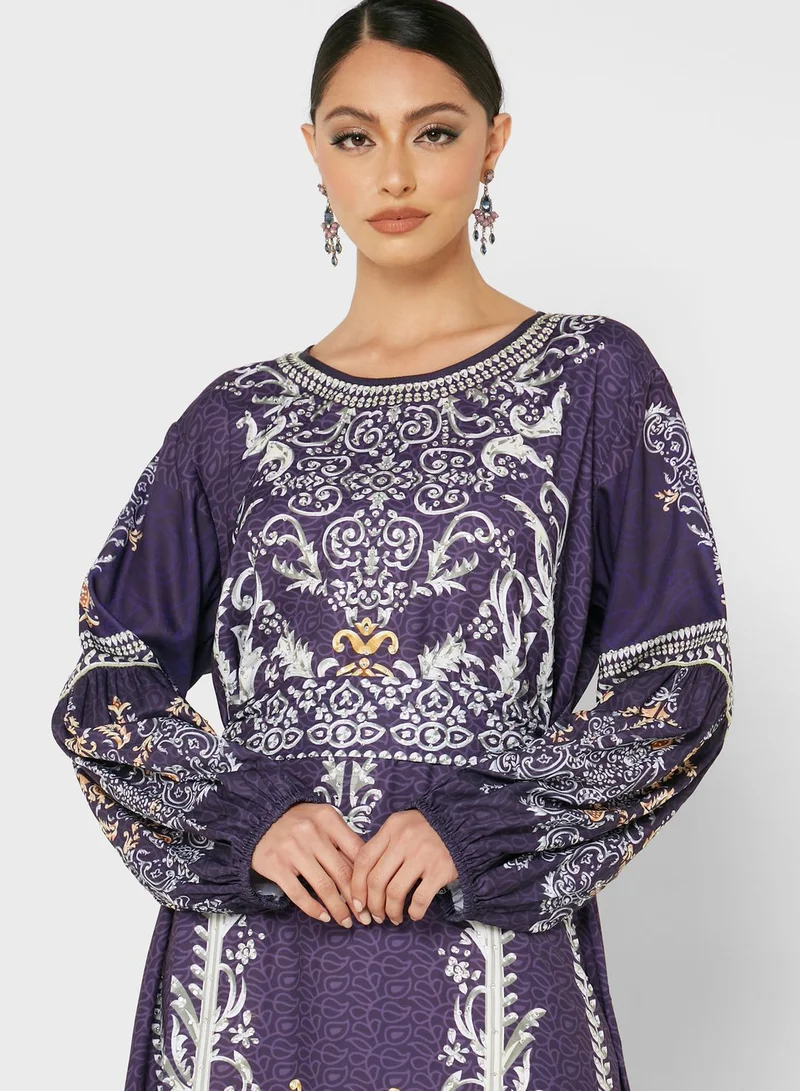 ARABIAN CLOSET Printed Jalabiya