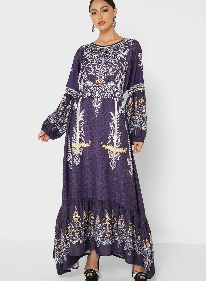 ARABIAN CLOSET Printed Jalabiya