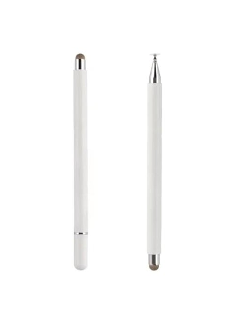 Super Lite Weight Capacitive Stylus Pen for Touch Screen Devices with Fine Point Disc Compatible with All i.O.S and Smart Android Phone & Tablets Non Magnetic (White)