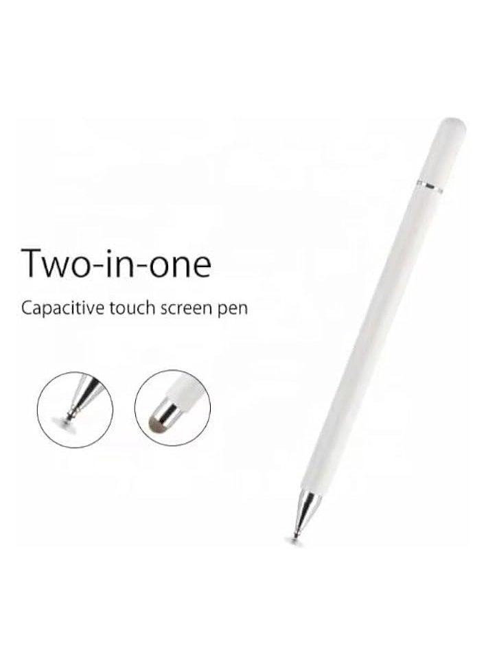 erorex Super Lite Weight Capacitive Stylus Pen for Touch Screen Devices with Fine Point Disc Compatible with All i.O.S and Smart Android Phone & Tablets Non Magnetic (White)  - Image 2