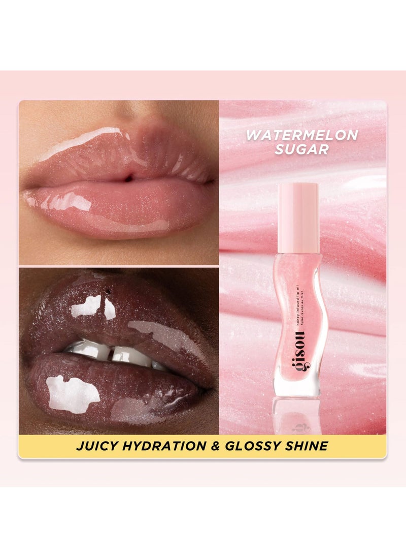 Gisou GISOU Honey Lip Oil – Watermelon Sugar (8ml) – Hydrating & Nourishing Lip Gloss with Mirsalehi Honey  - Image 5
