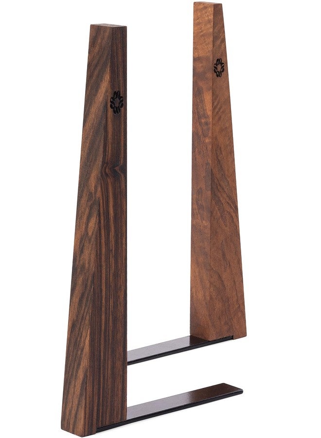 TILISMA Walnut Bookends for Shelves | Wooden Book Ends for Shelves | Sturdy Book Holders, Stoppers with Metal Base for Bookshelves | Slick Decorative Bookends Stands Firmly on Bookshelf (Pair) - Image 1