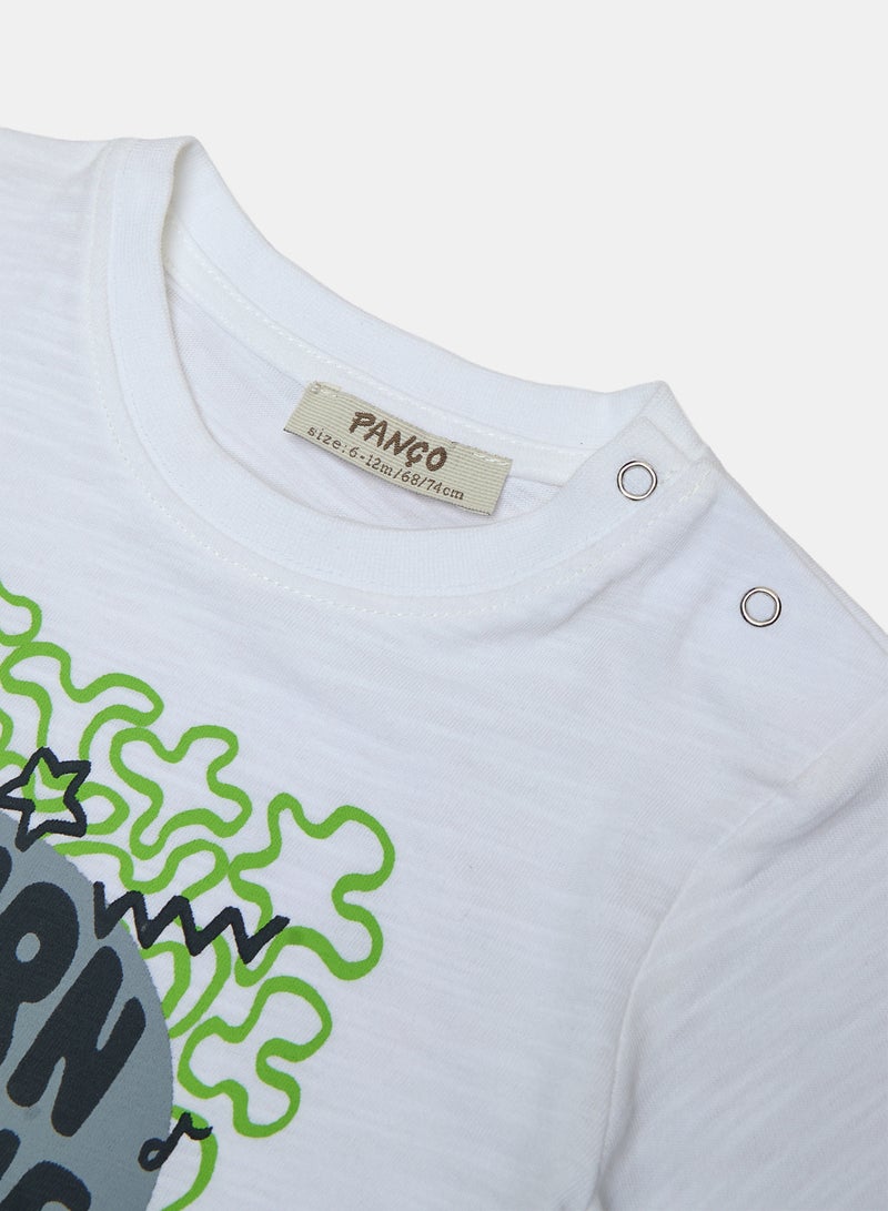 Panco Baby Boys MUSIC ON Printed Short Sleeve T-shirt - Image 3