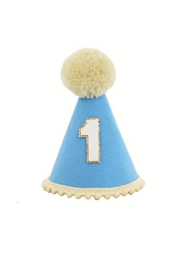 Blue Fe 1st Birthday Hat for Pets Perfect Photo Prop Party Decor - Image 1