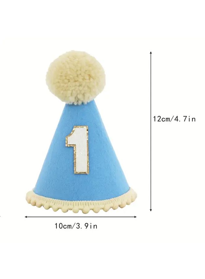 Blue Fe 1st Birthday Hat for Pets Perfect Photo Prop Party Decor - Image 3